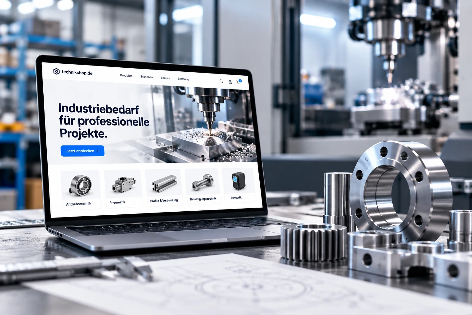 Industrie-Onlineshop im Fertigungsumfeld