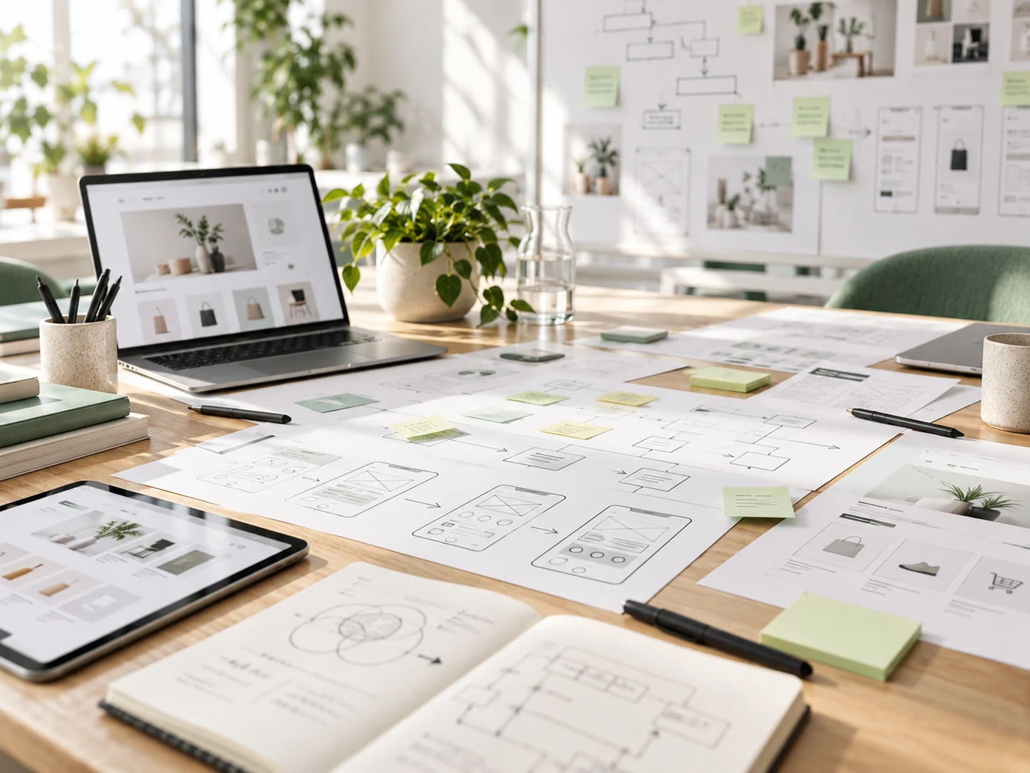strategy workspace with e-commerce planning documents and architecture notes